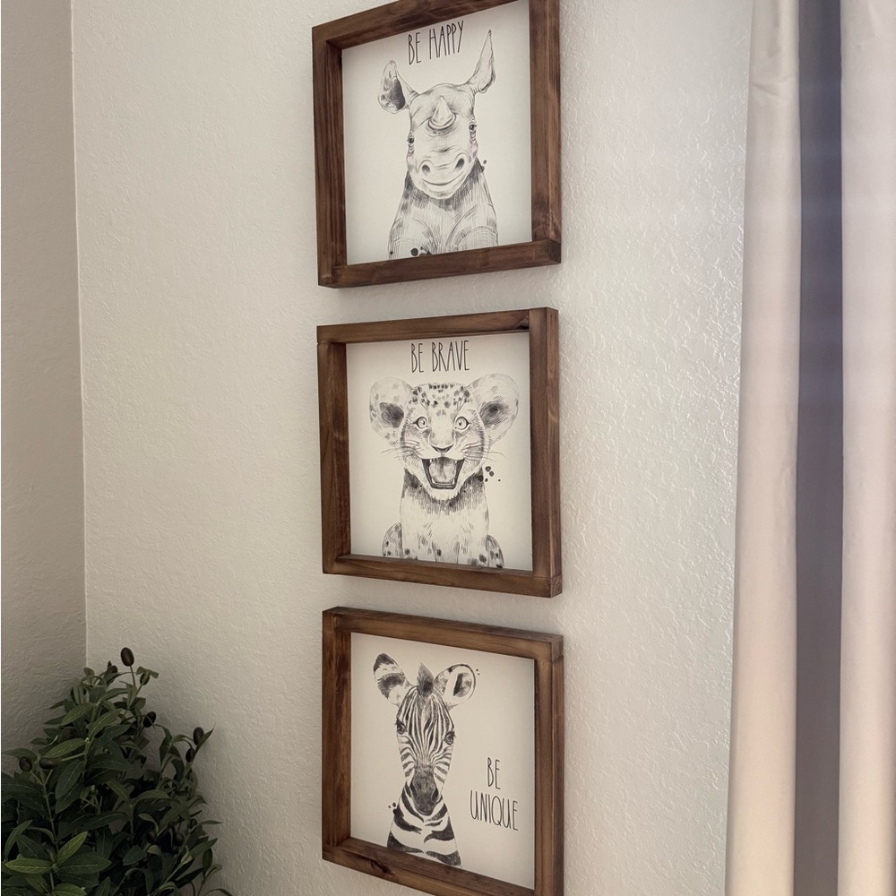 Set of 3 Animal Wall Art Prints